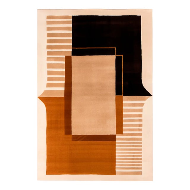 Almond Modern Rectangular Rug by Tapis Studio for Hommés Studio For Sale