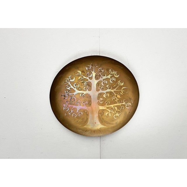 Vintage German Brass Wall Plate with Tree Design from Harjes, 1970s, in Very Good conditions. Designed 1970 to 1979 I have...