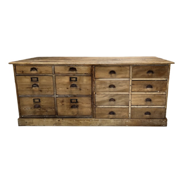 Rustic Haberdashery Shop Counter, 1890s For Sale