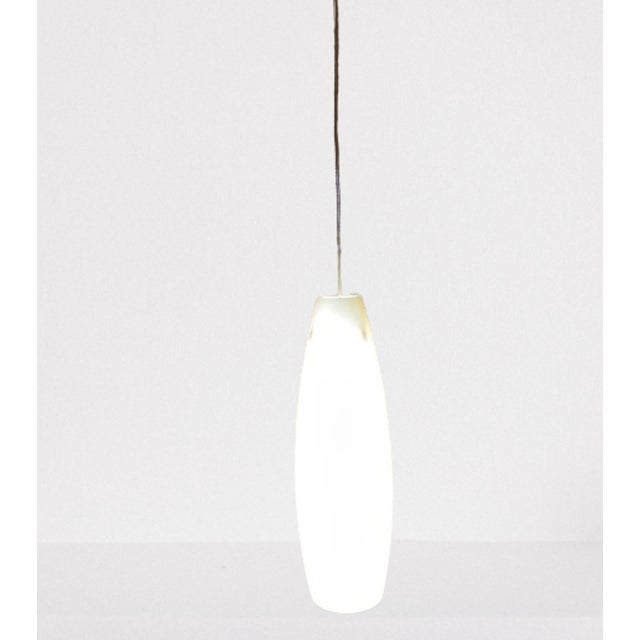 Metal Italian Modern Ocher Murano Glass Tube Pendant Lamp, 1990 For Sale - Image 7 of 11