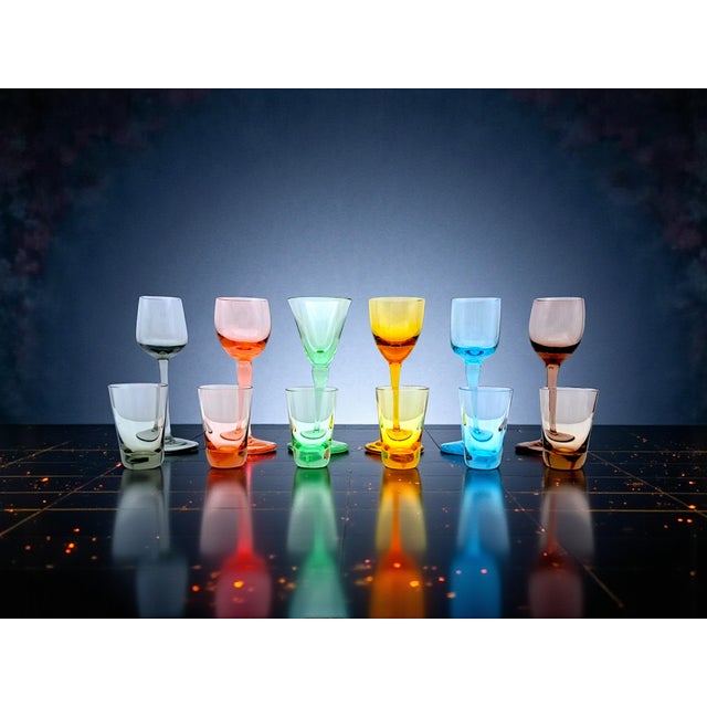 Murano Glass Glasses with Liqueur Glasses and Shot Glasses by V. Nason for Manifattura Di Murano, 1990s, Set of 12 For Sale - Image 14 of 14