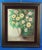 Beautiful impressionist oil painting on textured canvas, depicting a still life, specifically a vase with flowers, in an...