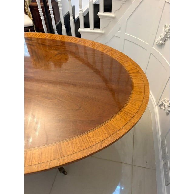Brown Antique Regency Figured Oval Mahogany Dining Table, 1920s For Sale - Image 8 of 17