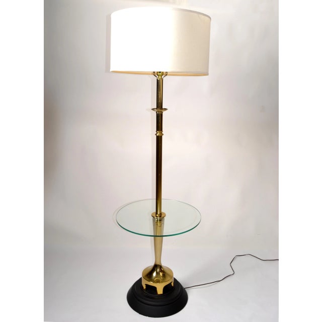 Design Within Reach 1970s Laurel Lamp Company Round Glass Side Table Floor Lamp Shade American, Unsigned For Sale - Image 4 of 12