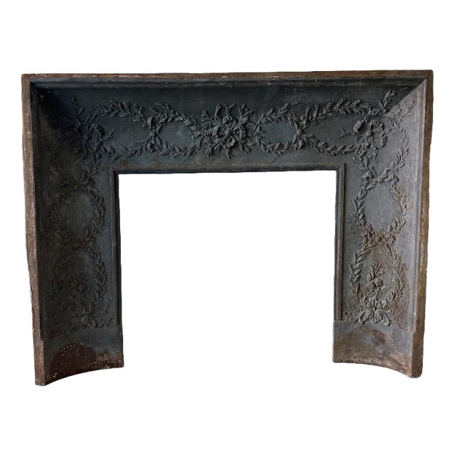 Louis XVI Cast Iron Fireplace Interior, 1880s For Sale