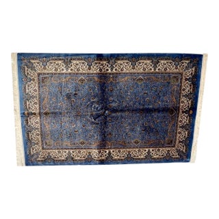 Signed Silk Turkish Rug , 4' X 6' For Sale
