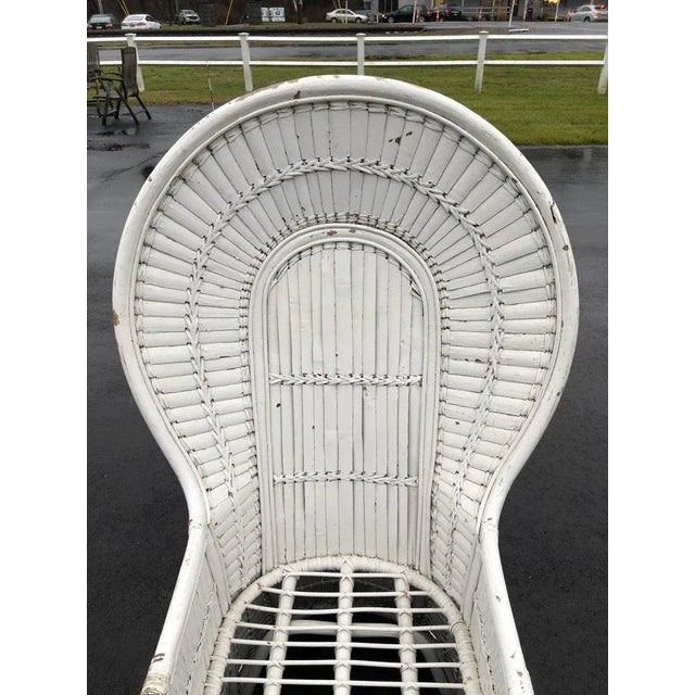 Wood 1970s White Split Bamboo Peacock Chair For Sale - Image 7 of 13