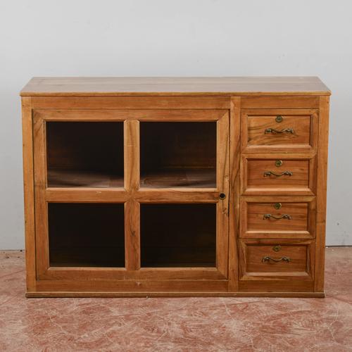 Low Sideboard in Wood and Glass For Sale - Image 9 of 9
