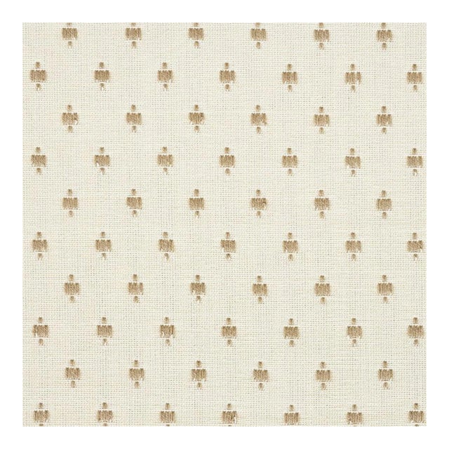 Schumacher Barlow Fabric in Natural For Sale