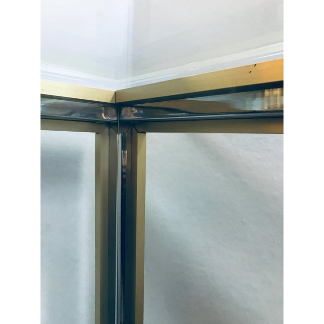 Mid-Century Modern Mid-Century Modern Mastercraft Style Brushed Brass and Chrome Console Table For Sale - Image 3 of 13