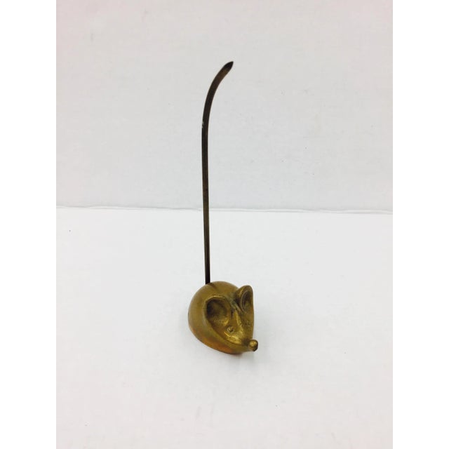 Mid-Century Modern Vintage Solid Brass Mouse Figure For Sale - Image 3 of 11