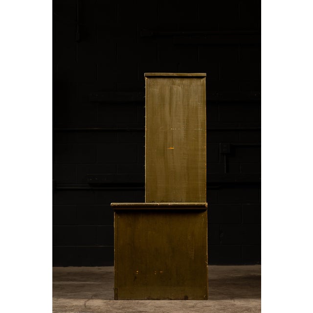 Early 20th Century Antique Wooden Document Cabinet in Green For Sale - Image 5 of 8
