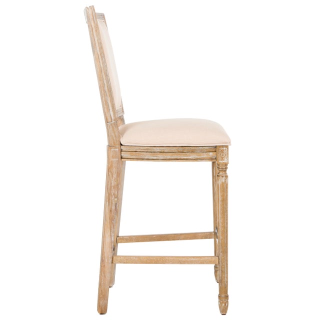 2020s Square Back Barstool in Beige - a Pair For Sale - Image 5 of 10