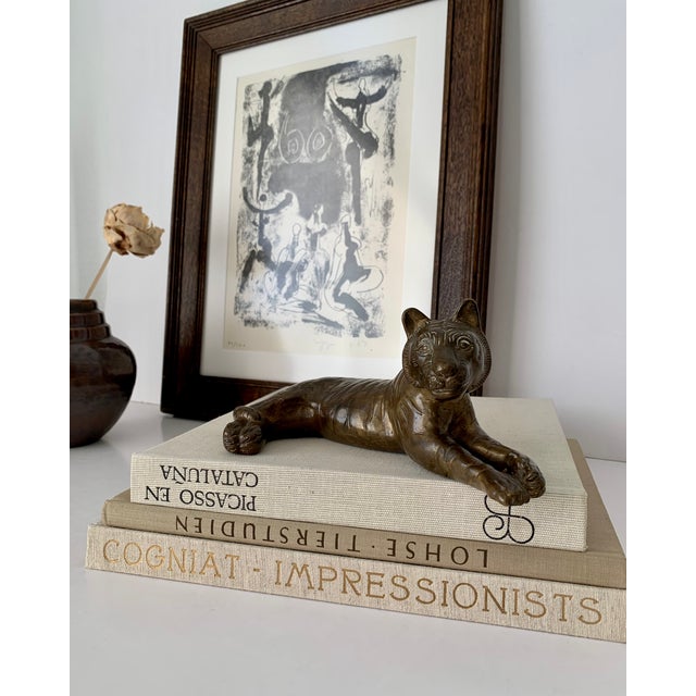 Traditional German Bronze Tiger Figurine For Sale - Image 3 of 9
