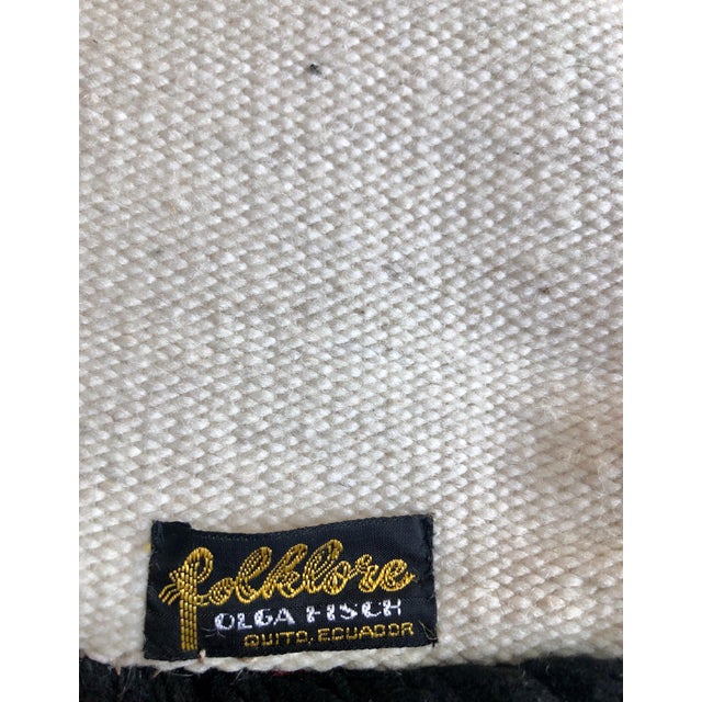 Mid 20th Century Olga Fisch, Vintage Handwoven Wool Folk Art Pillow, Circa 1950s For Sale - Image 5 of 5