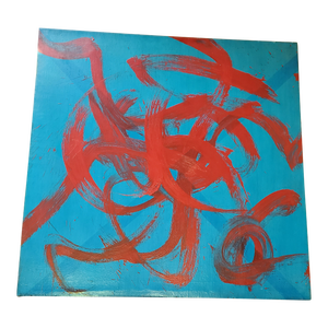 1960s Mid Century Modern Large Abstract Expressionist Painting