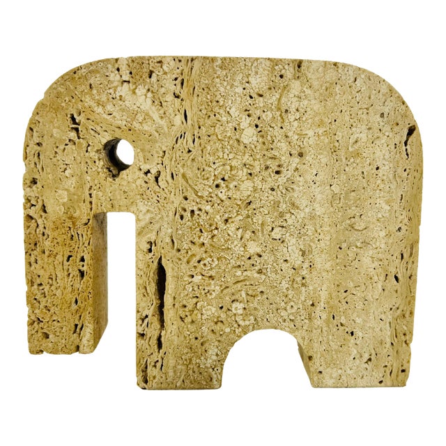 Italian Travertine Sculpture Elephant by Fratelli Mannelli, Italy, 1970s For Sale