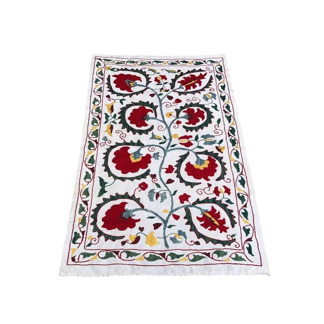 Handmade Suzani Fabric Tapestry, 1980s For Sale - Image 6 of 6