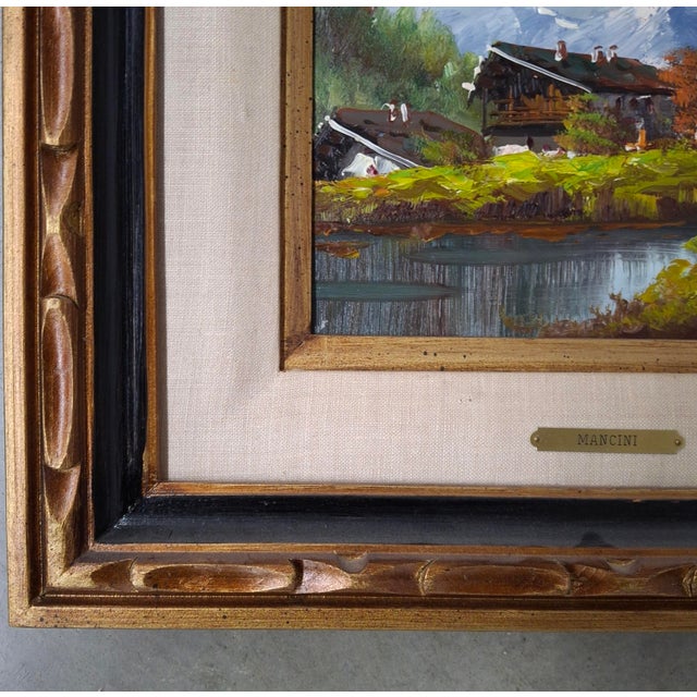 Carlo Mancini, Italian 20th Century, Alpine Cottage Scenes, Oils on Canvas - Set of 2 For Sale - Image 9 of 16