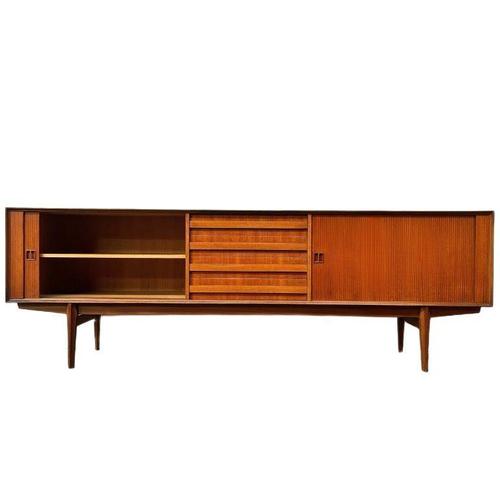 Mid 20th Century Mid-Century Danish Teak Lowboard with Roller Doors by Oswald Vermaercke for V-Form, 1950s For Sale - Image 5 of 13