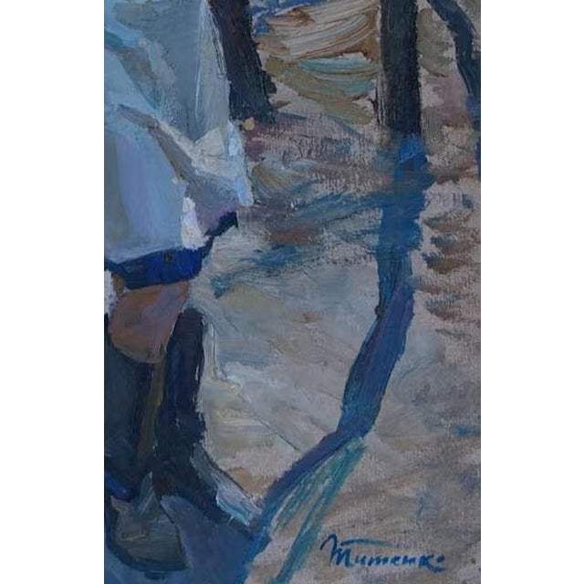 Original Oil Painting: Young Nurse Portrait, Ukrainian Art, 1980s 68-45 For Sale - Image 6 of 6