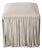 Mod Square Suede Ottoman by Made Goods, Off-White with Fringe, India For Sale