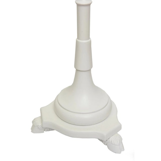 Vintage Sirmos Rams Head White Painted Wood and Original Brass Fittings Floor Lamp Restored For Sale - Image 10 of 13