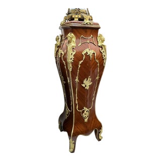 Rococo Style Pedestal Column – Multicolor Marble Top With Bronze For Sale