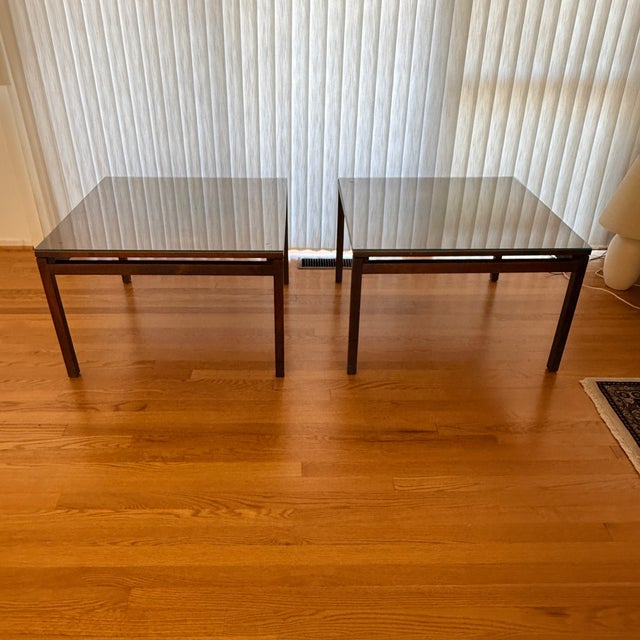 Pair of Early Walnut Side Tables by Lewis Butler for Knoll, Early 1950s For Sale - Image 12 of 17