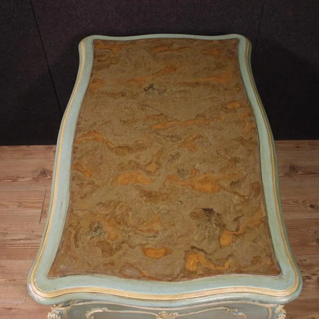 Venetian Lacquered and Painted Writing Desk, 1950 For Sale - Image 4 of 13