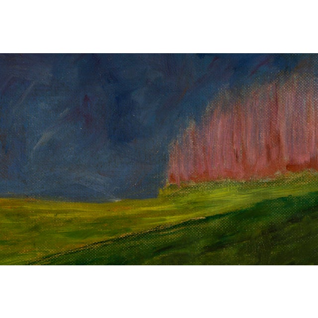Jean-Jacques Abiéniste, Flamingos by a Pond under a Pink Tree, Oil on Canvas For Sale - Image 4 of 13