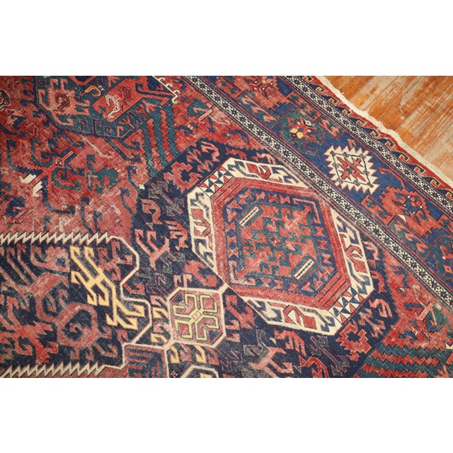 Folk Art 19th Century Rare Zabihi Collection Dragon Soumac Flat-Weave Rug - 9'2" x 12'7" For Sale - Image 3 of 12