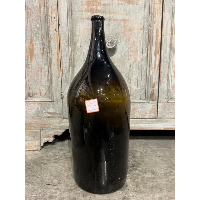Large Antique French Hand Blown and Painted Wine Bottle, Normandy, Circa 1880s For Sale In Dallas - Image 6 of 9