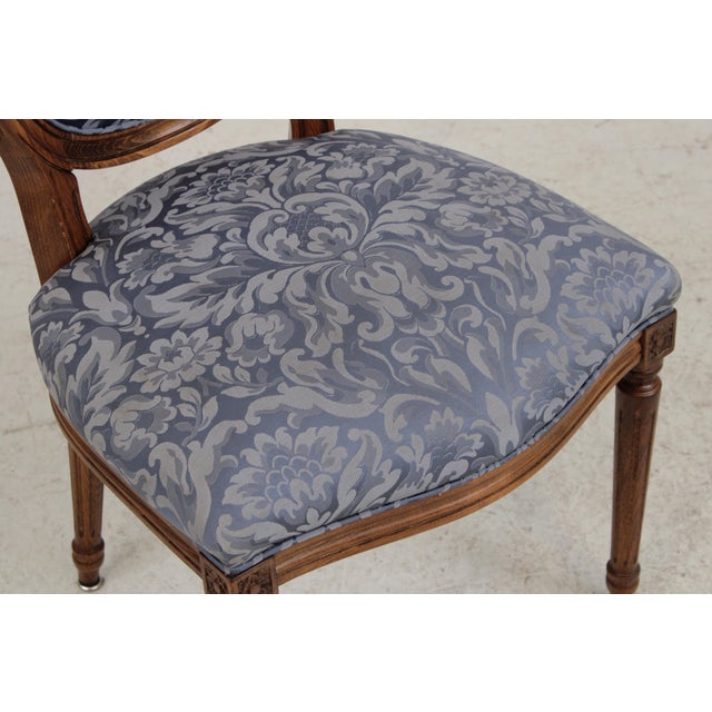 Set of 8 French Louis XVI Upholstered Dining Room Chairs For Sale - Image 12 of 18