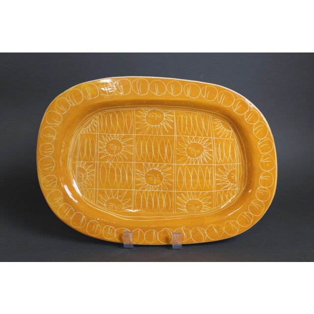 Poët-laval vintage ceramic platter by jacques pouchain (circa 1950s). Immediately joyful, this oval tray belongs to the...