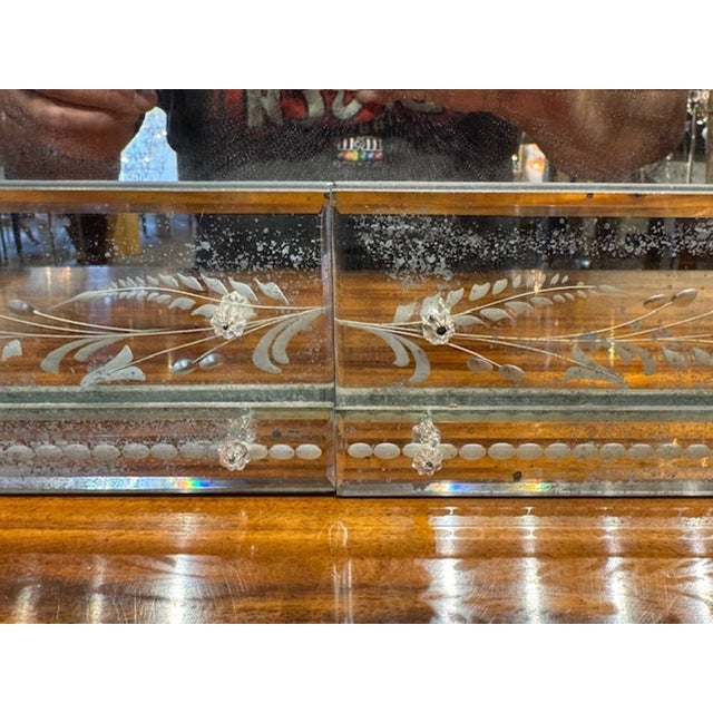 Early 20th Century Etched Ventian Glass Chandelier For Sale In Dallas - Image 6 of 6