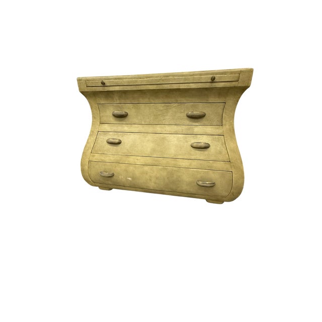 1990s Pair of Maitland-Smith Leather-Wrapped Bombé Chests of Drawers For Sale - Image 12 of 14