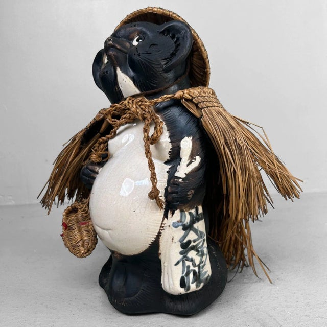 1960s Vintage Tanuki with Straw Accessories, Japan, 1960s For Sale - Image 5 of 14