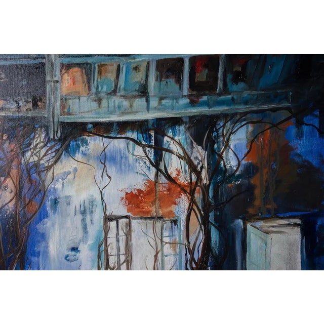 Contemporary Jean-Pierre Brissart, La maison bleue 2, 2018, Oil on Canvas For Sale - Image 3 of 5