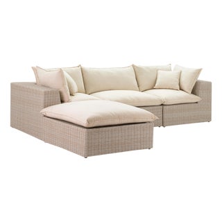 Cali Natural Wicker Outdoor Modular Sectional For Sale