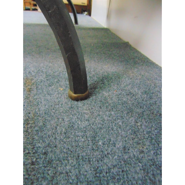 Wood Mid Century Regency Style Iron & Walnut Dining Table For Sale - Image 7 of 9