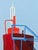 Contemporary colorful pastoral landscape by Texas based artist Jacob Spacek. The work features a bright red and green...