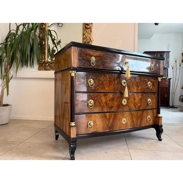 Antique Empire Writing Desk in Walnut For Sale - Image 5 of 18