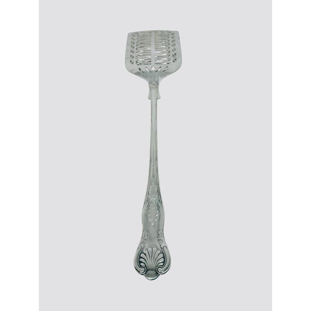 Metal Vintage English Silver Plate Epns 13 1/4" Victorian Style Slotted Asparagus Server For Sale - Image 7 of 12