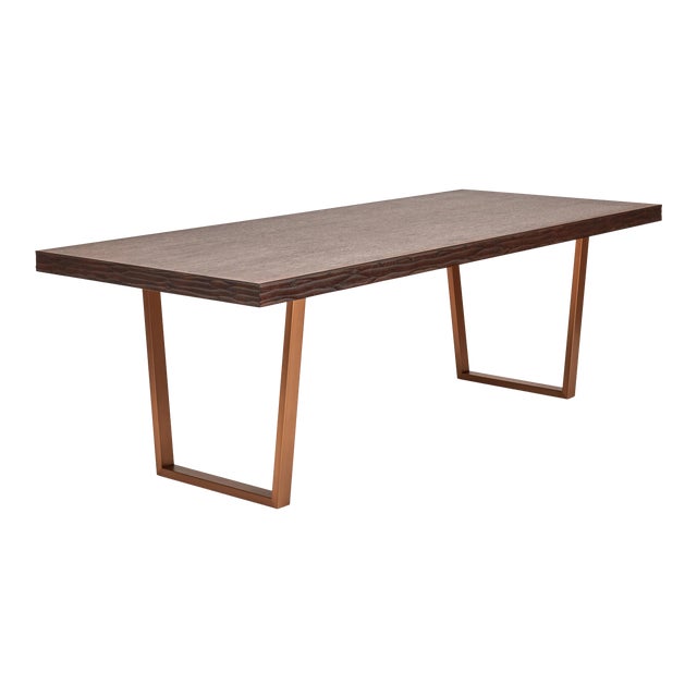 Jake Dining Table, Sumatra Brown, Burnished Brass Chairish