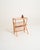 Rattan magazine rack with double side compartment and printed glass top. Swedish production, 1960s. Bamboo magazine rack...