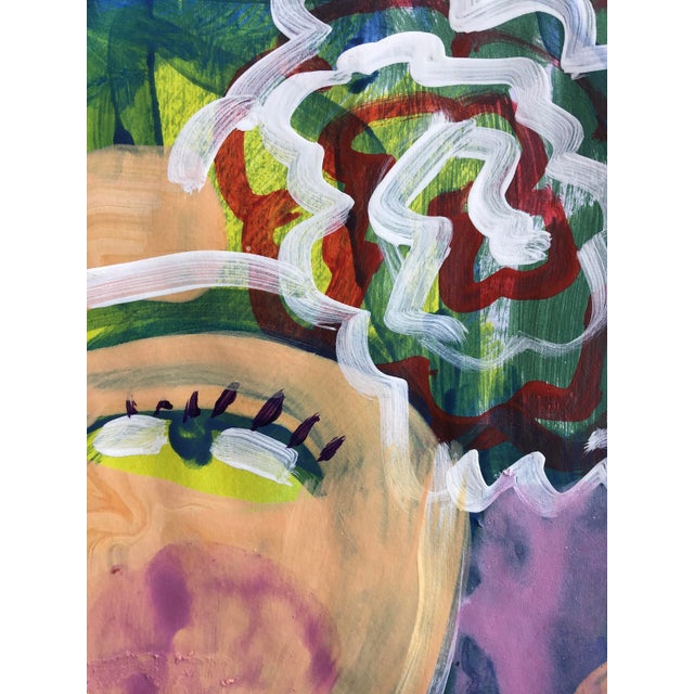 Contemporary Contemporary Painting “La Gitana” Small Original Artwork on Paper by CL Auker For Sale - Image 3 of 5