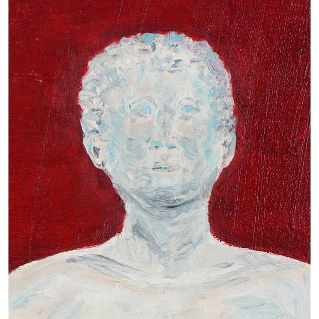 2010s "Empire #8" Contemporary Classical Roman Male Sculpture Figurative Study on Red Painting by Francis Tanseco For Sale - Image 5 of 6
