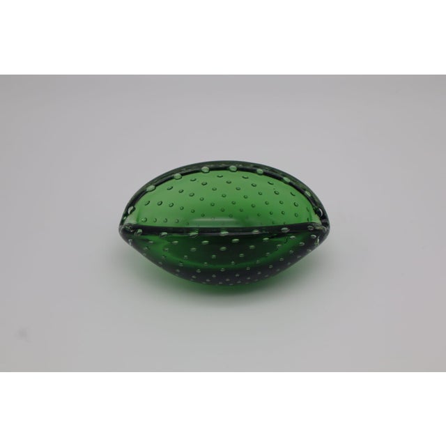 Green Sommerso Murano Glass Ashtray, Italy, 1960s, in Very Good conditions. Designed 1960 to 1969