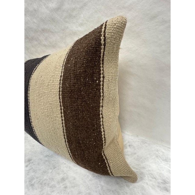 Contemporary Turkish Hemp Pillow Cushion Natural Beige Brown Pillow Cushion Cover 16" x 24" For Sale - Image 3 of 4